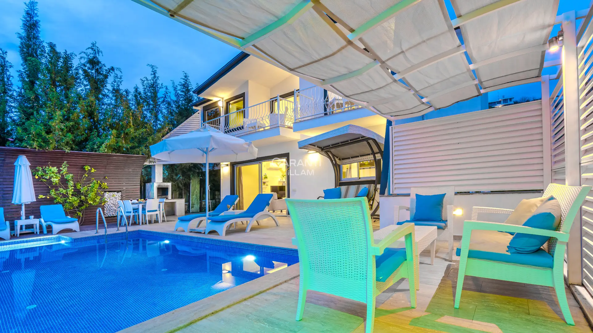 VILLA-11967, Kalkan Üzümlü 4 Kişilik Havuz Isıtmalı Kiralık Villa ...