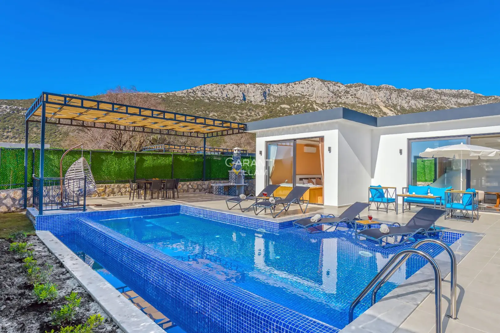 VILLA-12346, Kalkan Bezirgan 5 Kişilik Jakuzili Kiralık Villa | Garanti Villam