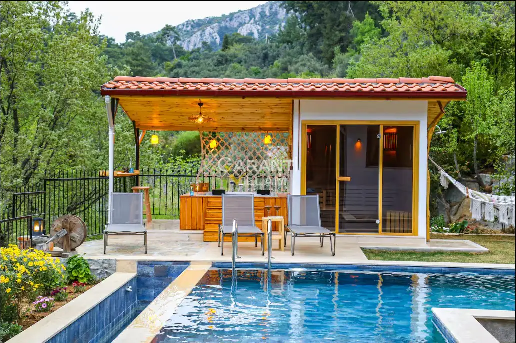 VILLA-16334, Fethiye Göcek 4 Kişilik Saunalı Jakuzili Lüks Kiralık Villa | Garanti Villam